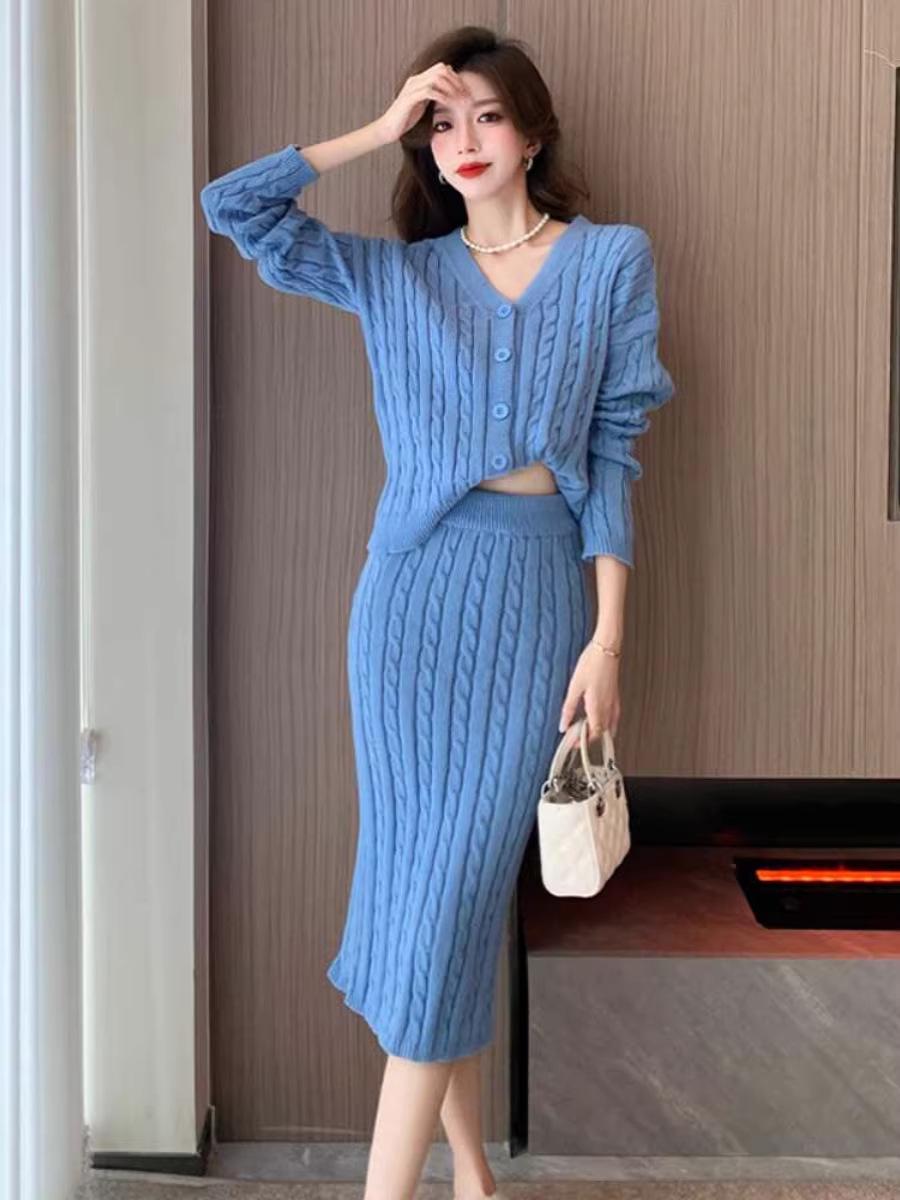 French Cable Knit Cardigan & High-Waisted Skirt Set for Women Large
French Cable Knit Cardigan & High-Waisted Skirt Set for Women Large