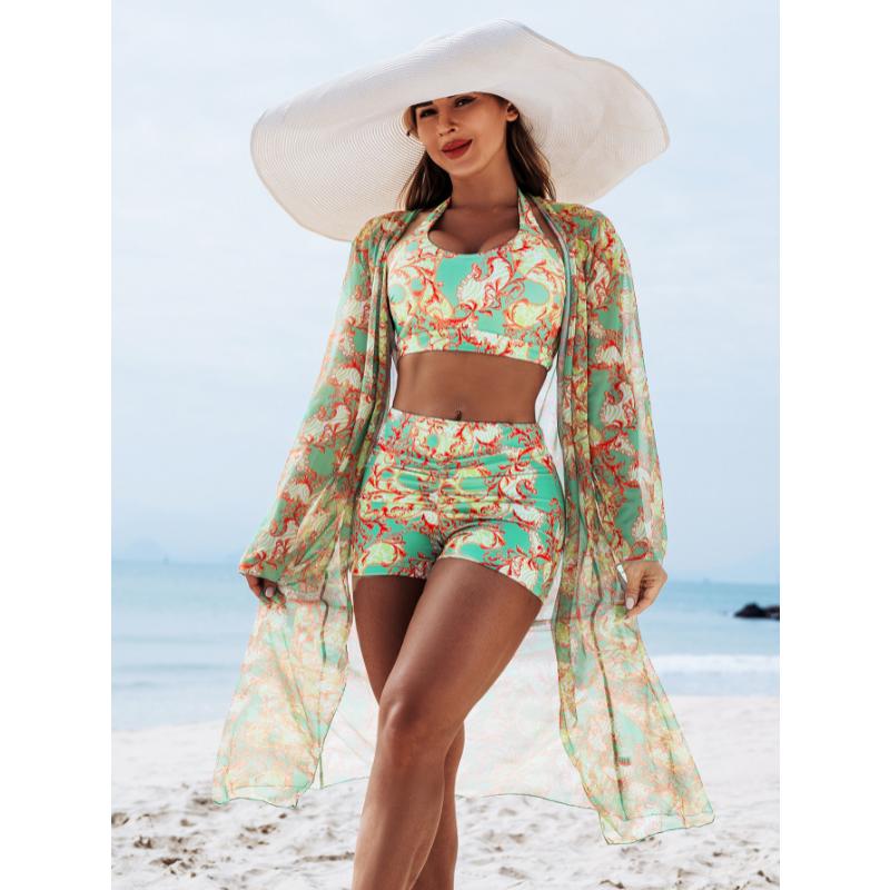 3 Piece Printed Halter Bikini Set High Waist Boy Shorts Long Sheer Cover Up Elegant Sexy Push Up Swimsuit Beach Vacation Bathing Suit S светло-зеленый
3 Piece Printed Halter Bikini Set High Waist Boy Shorts Long Sheer Cover Up Elegant Sexy Push Up Swimsuit Beach Vacation Bathing Suit S светло-зеленый