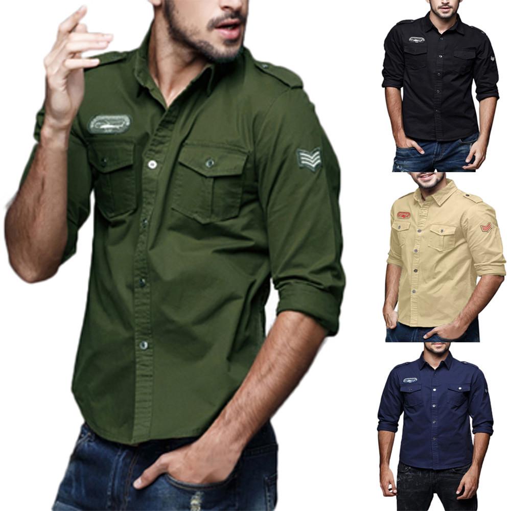 Mens Casual Military Cargo Slim Button Long Sleeve Dress Shirt Top Blouse One Size
Mens Casual Military Cargo Slim Button Long Sleeve Dress Shirt Top Blouse One Size