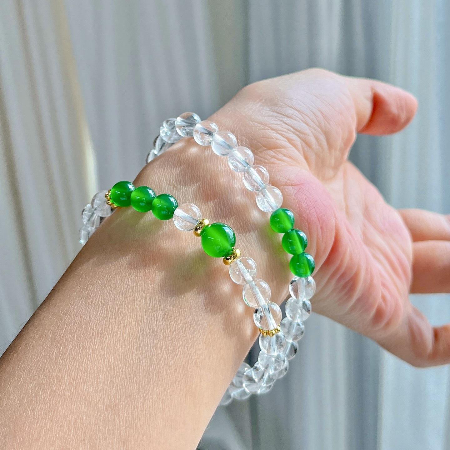 Natural White Crystal Chalcedony Multi-Circle Design Bracelet Bracelet.
Natural White Crystal Chalcedony Multi-Circle Design Bracelet Bracelet.