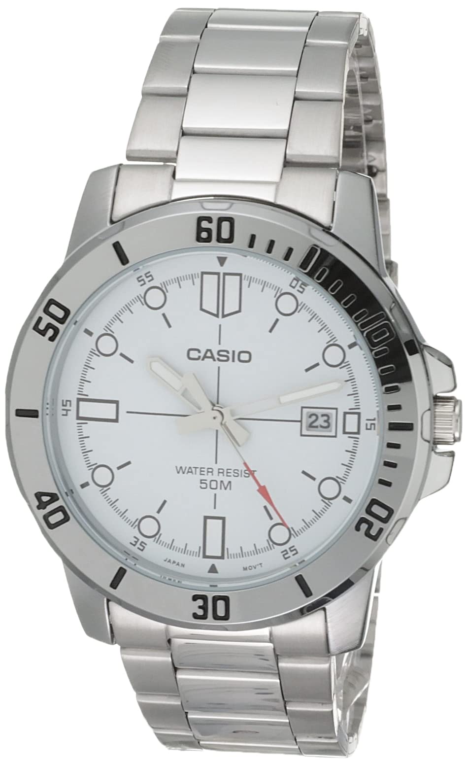 Casio Classic Silver Tone Stainless Steel Band Date Display Watch (Model: MTP-VD01D-7EV), Silver Tone
Casio Classic Silver Tone Stainless Steel Band Date Display Watch (Model: MTP-VD01D-7EV), Silver Tone