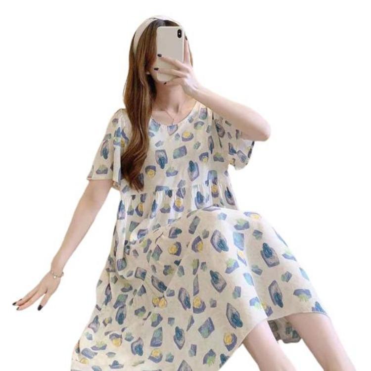 Loose Floral Print Women Nightdress Casual Round Neck Short Sleeves Knee Length Midi Dress Homewear Lady Nightgown синий
Loose Floral Print Women Nightdress Casual Round Neck Short Sleeves Knee Length Midi Dress Homewear Lady Nightgown синий