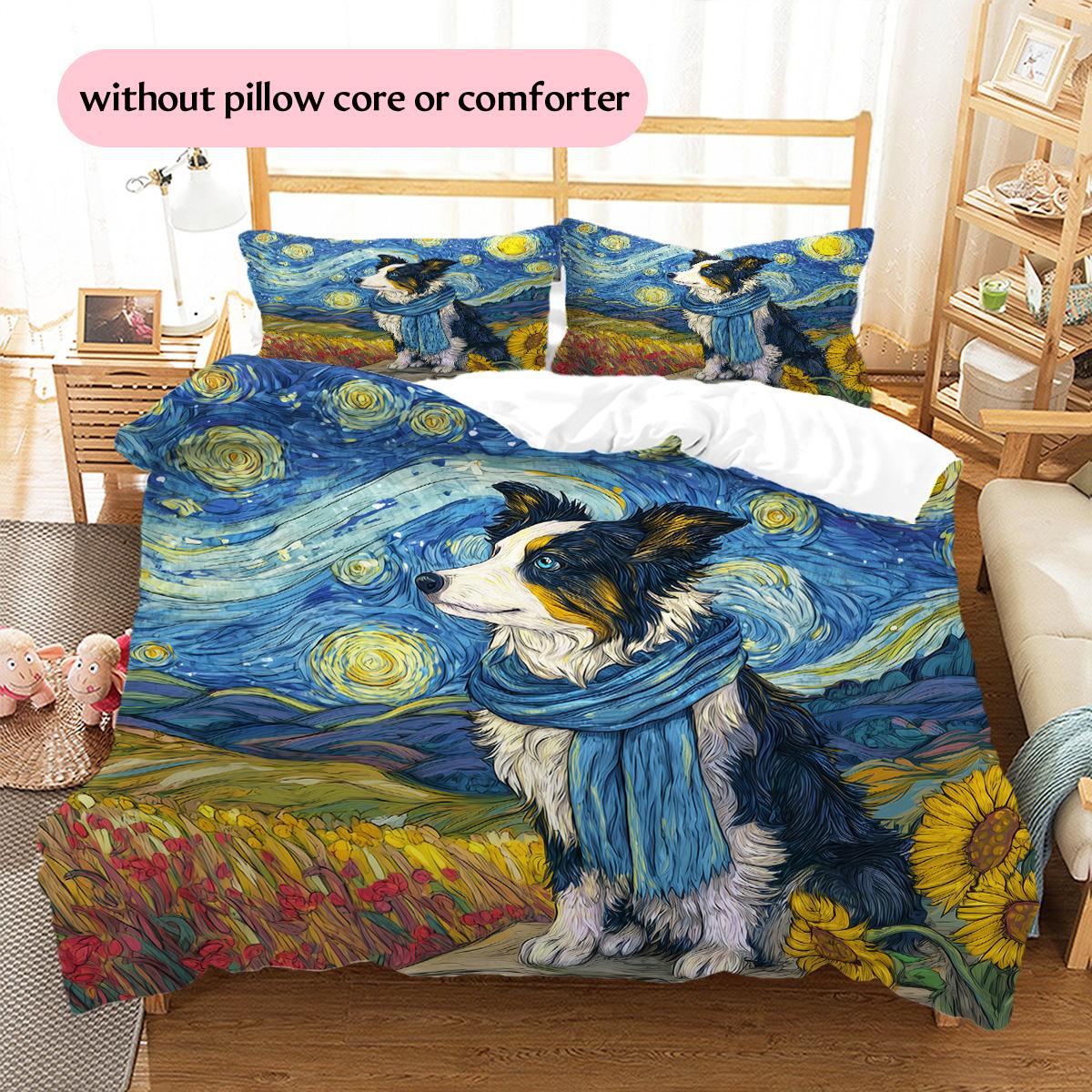Dog with Night Starry Sky Pattern Bedding Quilt Set Home Decoration Gift (1 * duvet cover + 2 * pillowcase, without core) 135x200cm
Dog with Night Starry Sky Pattern Bedding Quilt Set Home Decoration Gift (1 * duvet cover + 2 * pillowcase, without core) 135x200cm
