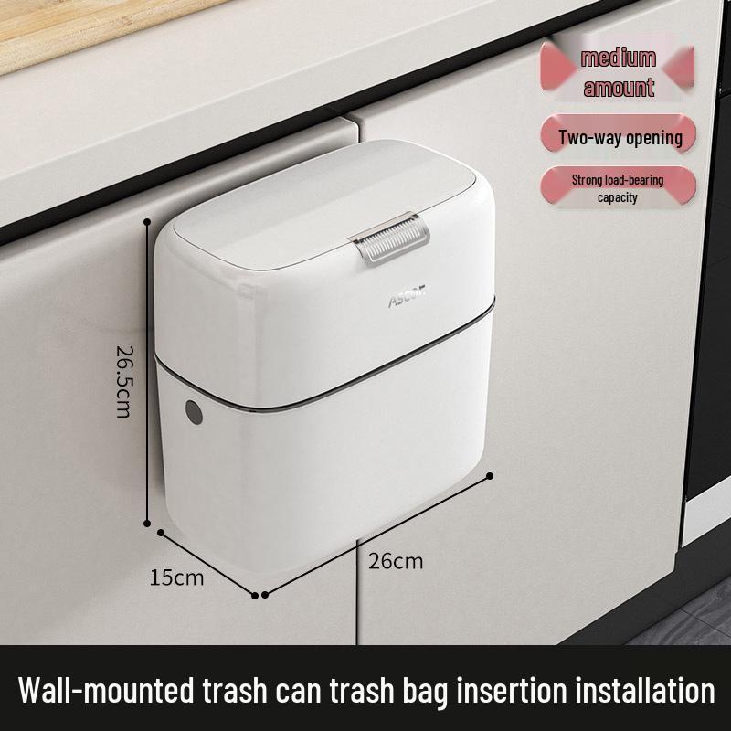 Wall-Mounted Large Capacity Kitchen Trash Can with Lid for Bathroom or Toilet
Wall-Mounted Large Capacity Kitchen Trash Can with Lid for Bathroom or Toilet