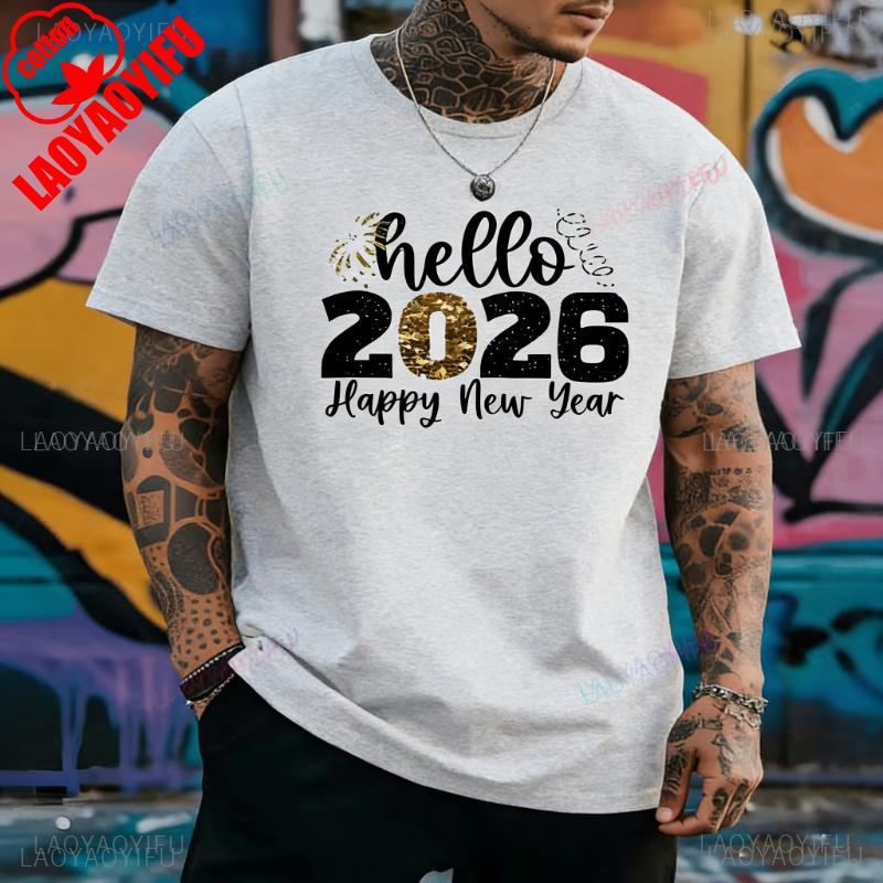 2026 New Year Hello Simple Graphic TShirt Golden Lettering Casual Crew Neck Unisex Tee Fashion Leisure Allmatch Shortsleev 4XL
2026 New Year Hello Simple Graphic TShirt Golden Lettering Casual Crew Neck Unisex Tee Fashion Leisure Allmatch Shortsleev 4XL