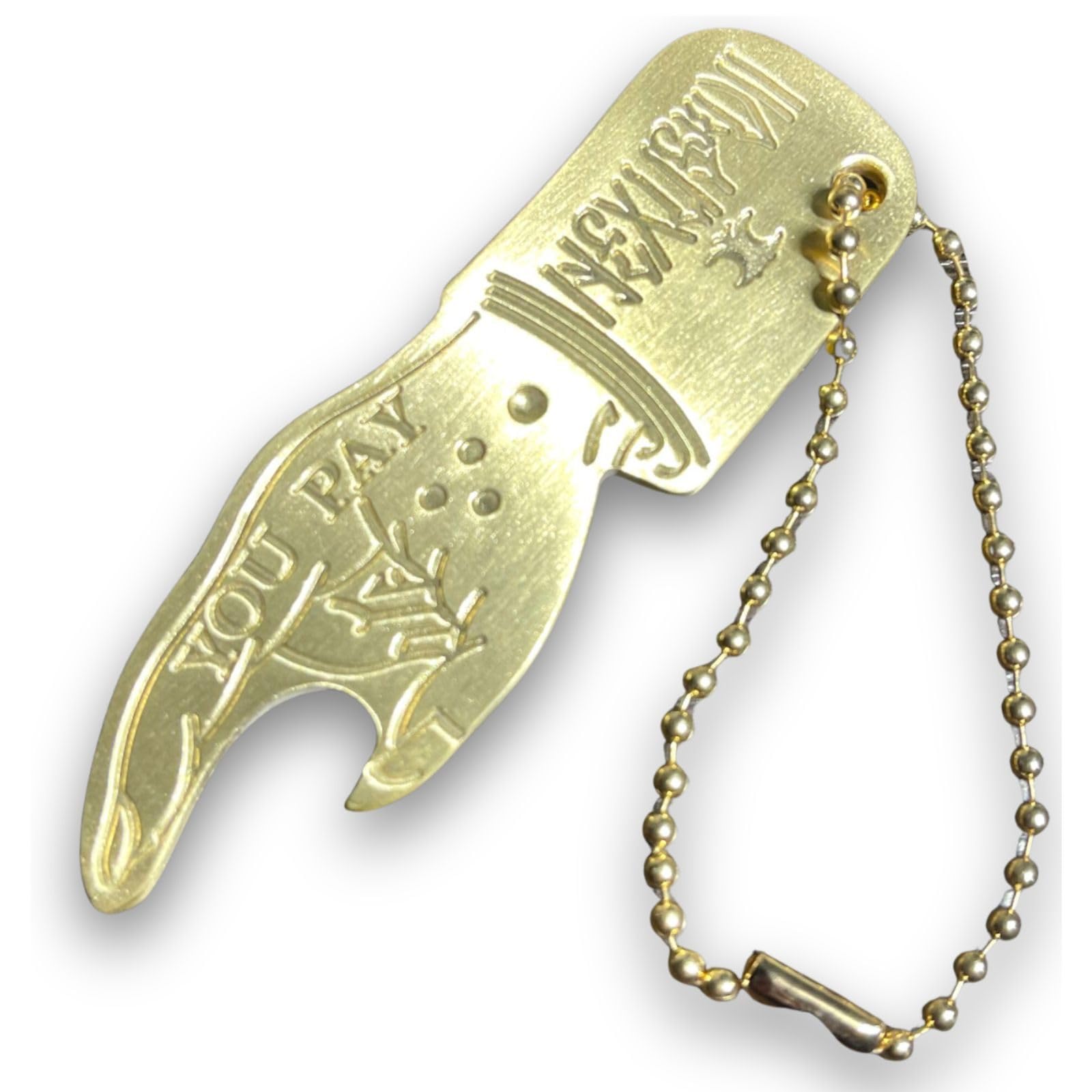 Dea Bona Brass YOU PAY Keychain Keyring Bottle American Casual YOU PAY Opener, Style, Opener, Spinner, Roulette, золотой
Dea Bona Brass YOU PAY Keychain Keyring Bottle American Casual YOU PAY Opener, Style, Opener, Spinner, Roulette, золотой