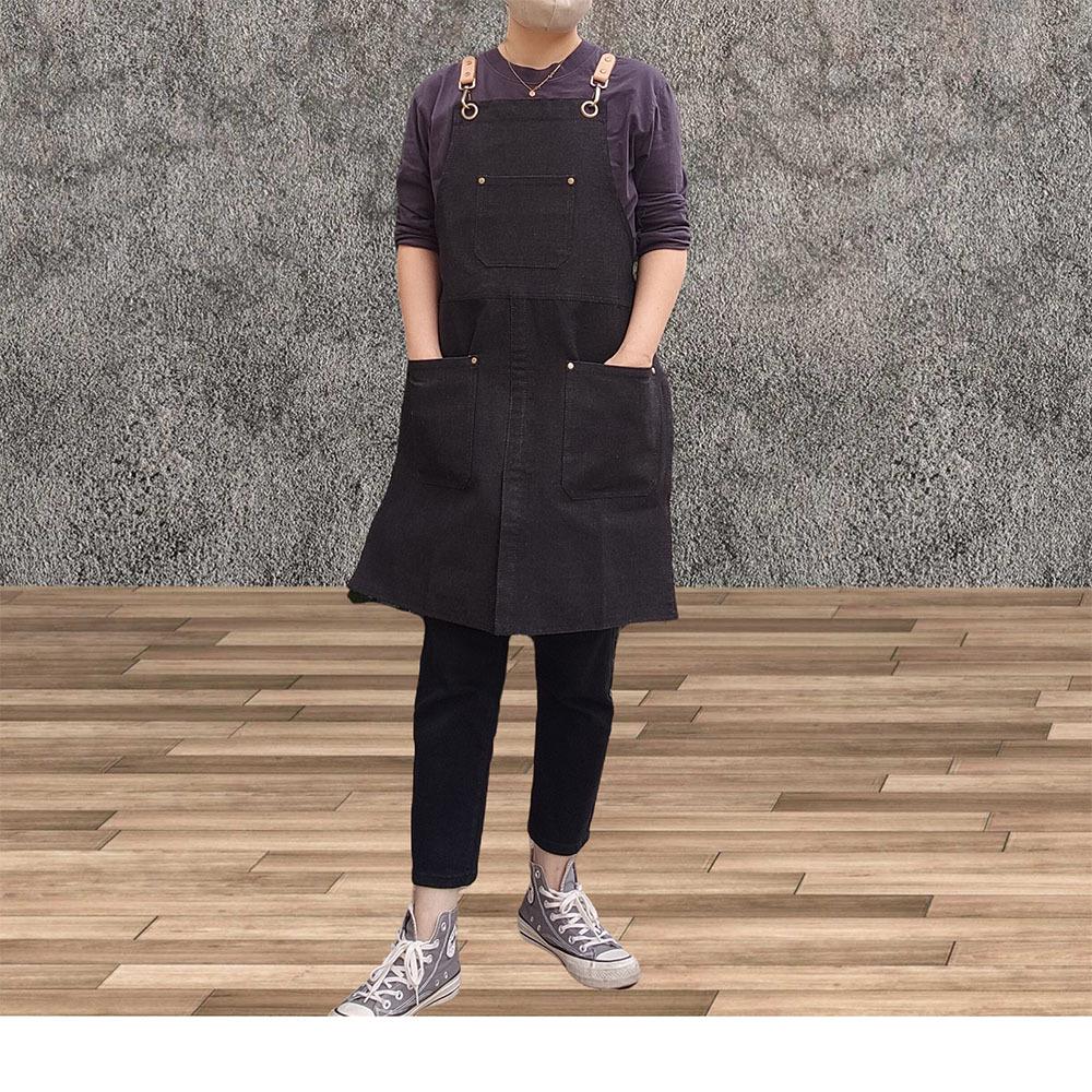 Korean trend black denim split double-layer restaurant milk tea shop cafe waiter work clothes apron
Korean trend black denim split double-layer restaurant milk tea shop cafe waiter work clothes apron