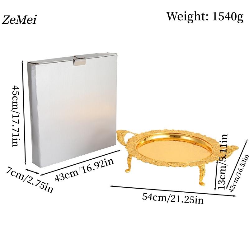 European Style Plated Luxury Four-Legged Fruit Tray,Golden Alloy Tea Disc Home Cheese Food Plate,Snack Disc Table Decoration 21.25 in
European Style Plated Luxury Four-Legged Fruit Tray,Golden Alloy Tea Disc Home Cheese Food Plate,Snack Disc Table Decoration 21.25 in