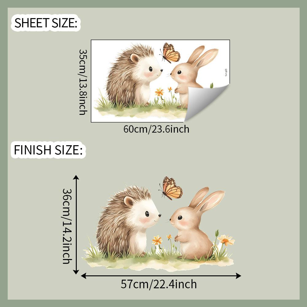 Cute Cartoon Hedgehog Rabbit Butterflies Flowers Wall Sticker Self-Adhesive Removable for Bedroom Living Room Entryway Background Home Decor 35x60cm різнокольоровий
Cute Cartoon Hedgehog Rabbit Butterflies Flowers Wall Sticker Self-Adhesive Removable for Bedroom Living Room Entryway Background Home Decor 35x60cm різнокольоровий