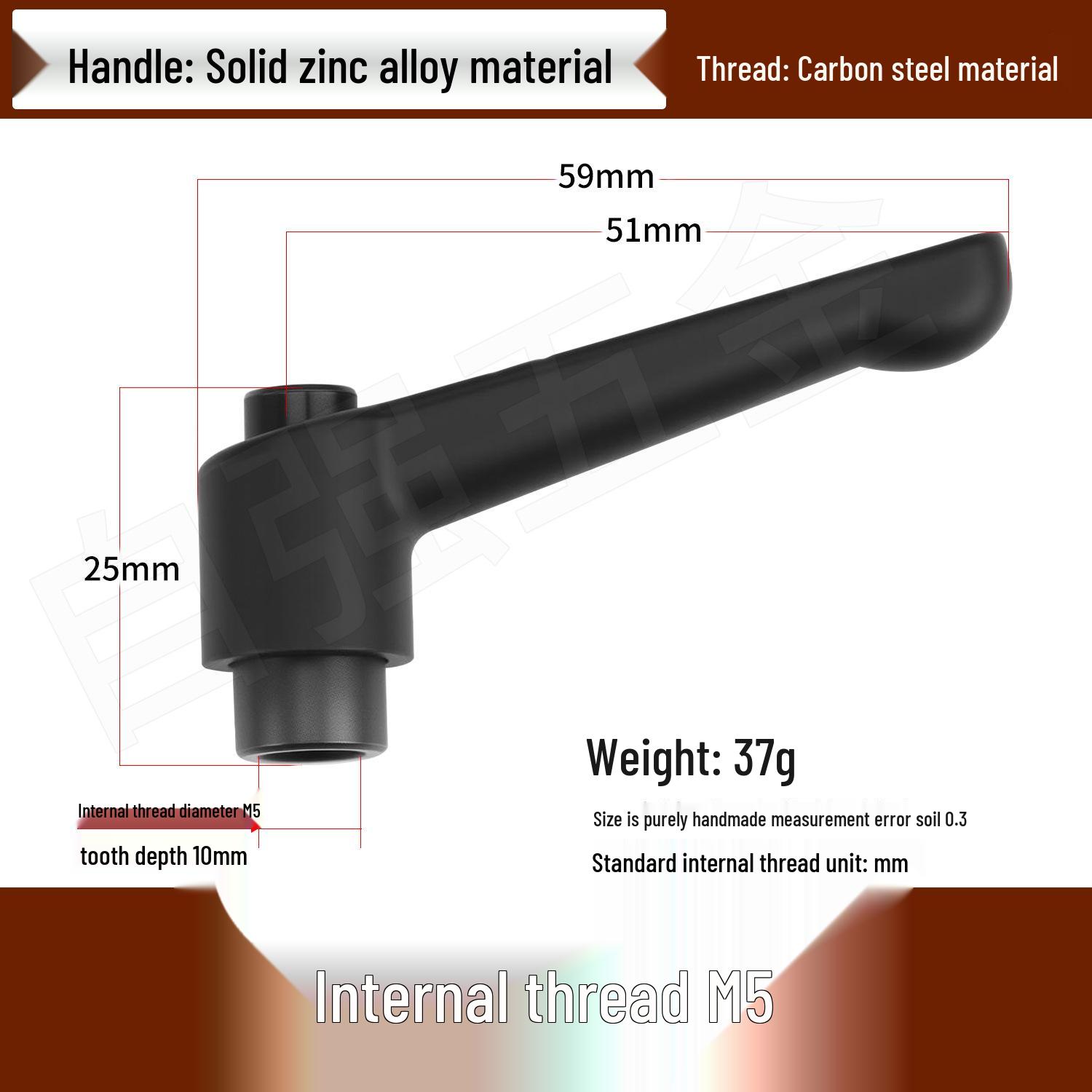 Регульований L-подібний самозатискний гайковерт із цинкового сплаву з внутрішнім і зовнішнім різьбленням, M5-M6.
Регульований L-подібний самозатискний гайковерт із цинкового сплаву з внутрішнім і зовнішнім різьбленням, M5-M6.