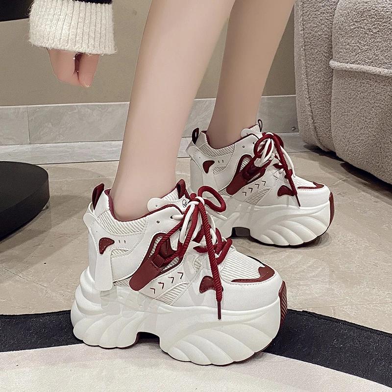 Women Platform Sneakers Lace-up Autumn 11CM Sports Dad Shoes High Top Chunky Casual Shoes Woman Thick Bottom Mesh White Shoes 34 червоний
Women Platform Sneakers Lace-up Autumn 11CM Sports Dad Shoes High Top Chunky Casual Shoes Woman Thick Bottom Mesh White Shoes 34 червоний