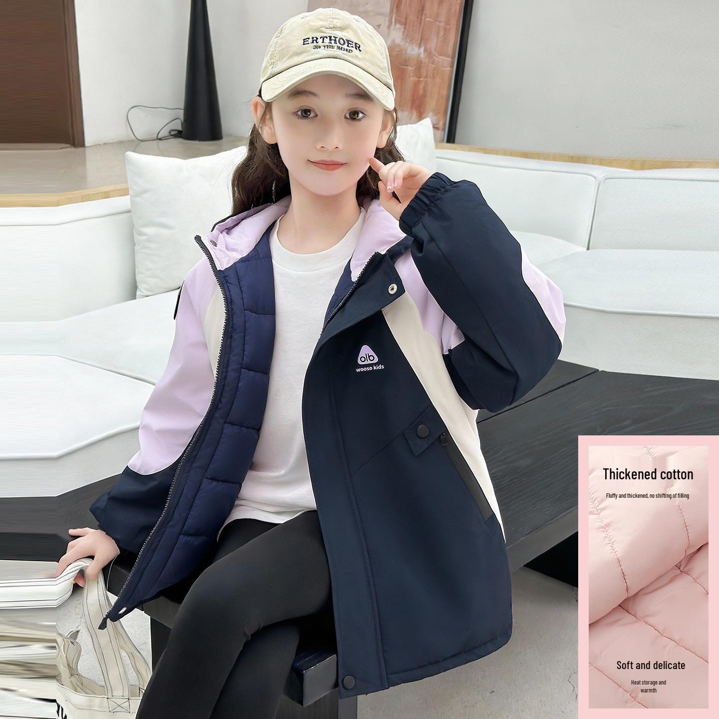 Girls Color Block Cotton-Padded Winter Parka Jacket 2025 170 темно-синього кольору
Girls Color Block Cotton-Padded Winter Parka Jacket 2025 170 темно-синього кольору