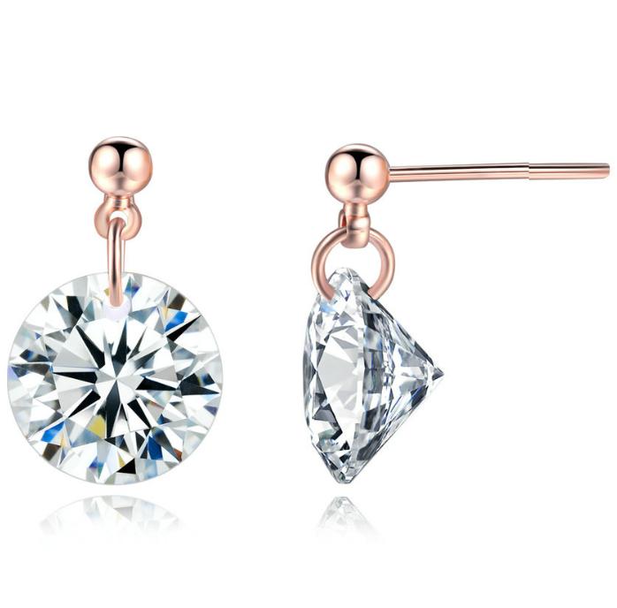 Classic Crystal Stud Earring For Women Complete Clear Cubic Zirconia Rose Gold Color Fashion Zircon Wedding Gifts E153
Classic Crystal Stud Earring For Women Complete Clear Cubic Zirconia Rose Gold Color Fashion Zircon Wedding Gifts E153