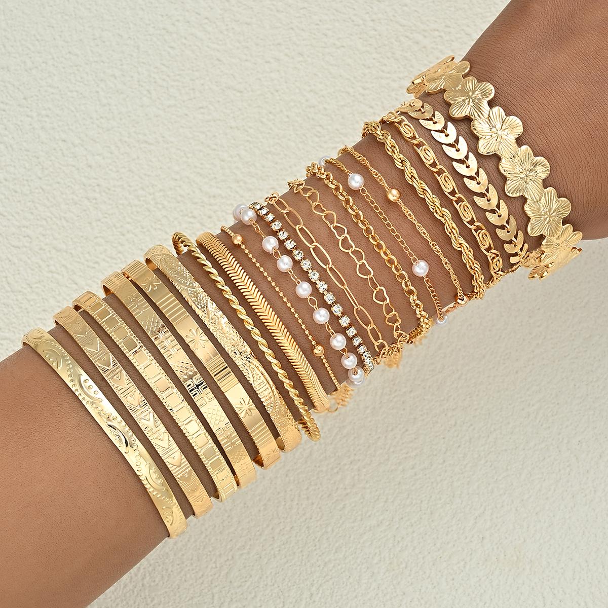 20Pcs Flower Charm Chain Bracelet Set For Women Bohemian Multilayer Adjustable Bracelets Vintage Floral Stackable Jewelry Gifts
20Pcs Flower Charm Chain Bracelet Set For Women Bohemian Multilayer Adjustable Bracelets Vintage Floral Stackable Jewelry Gifts