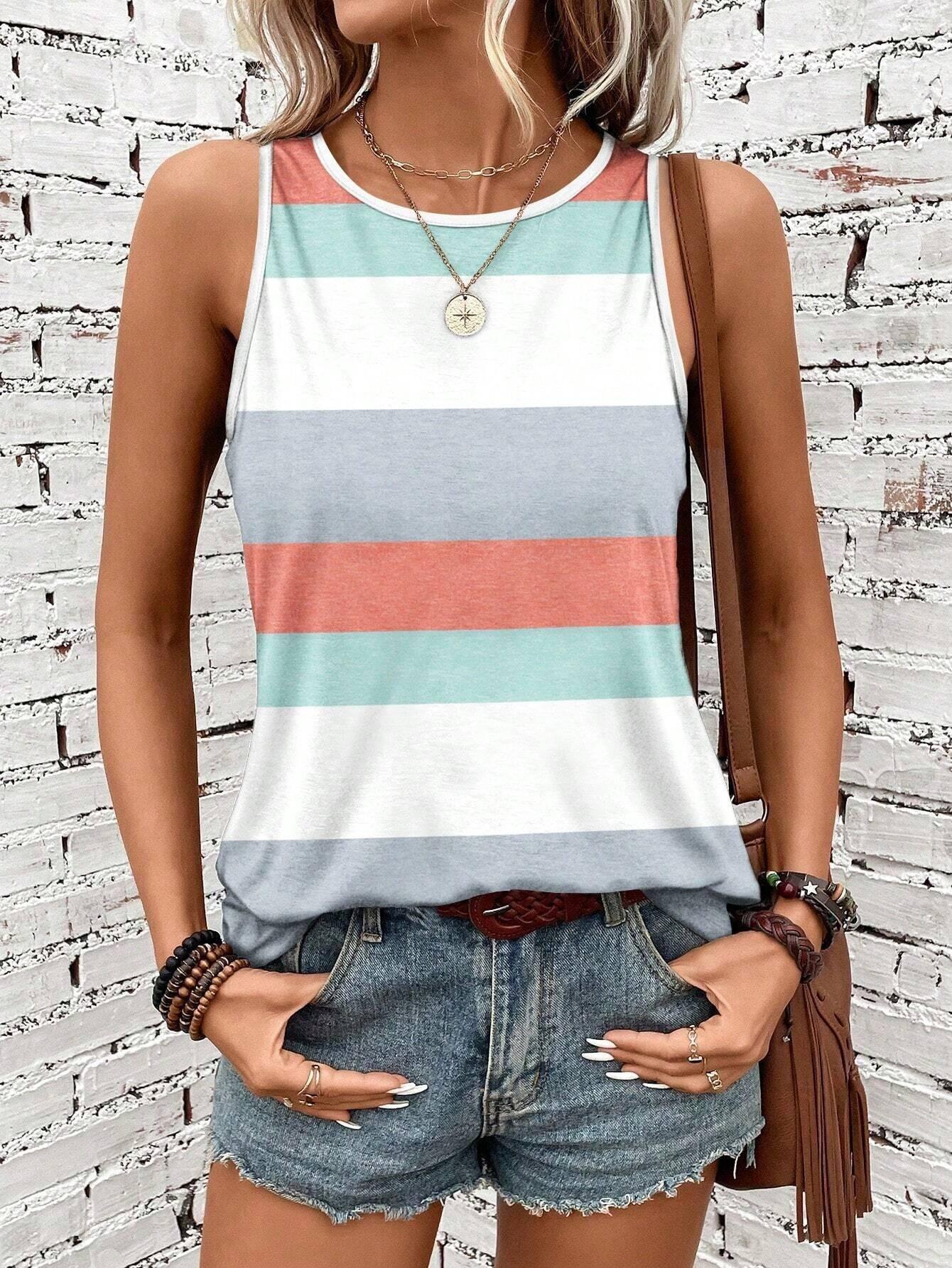 Summer new fashion trend fashion geometric letter round neck vest WN S
Summer new fashion trend fashion geometric letter round neck vest WN S