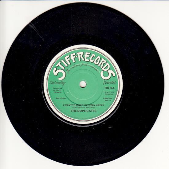 7inch Record DUPLICATES I Want To Make You Very Happy BUY54 Stiff Records 1979 UK Rock Used
7inch Record DUPLICATES I Want To Make You Very Happy BUY54 Stiff Records 1979 UK Rock Used