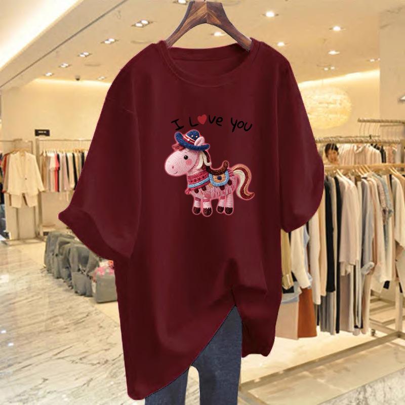 2026 Year of the Horse Women s Red Cotton Short Sleeve Loose T-shirt 2XL
2026 Year of the Horse Women s Red Cotton Short Sleeve Loose T-shirt 2XL