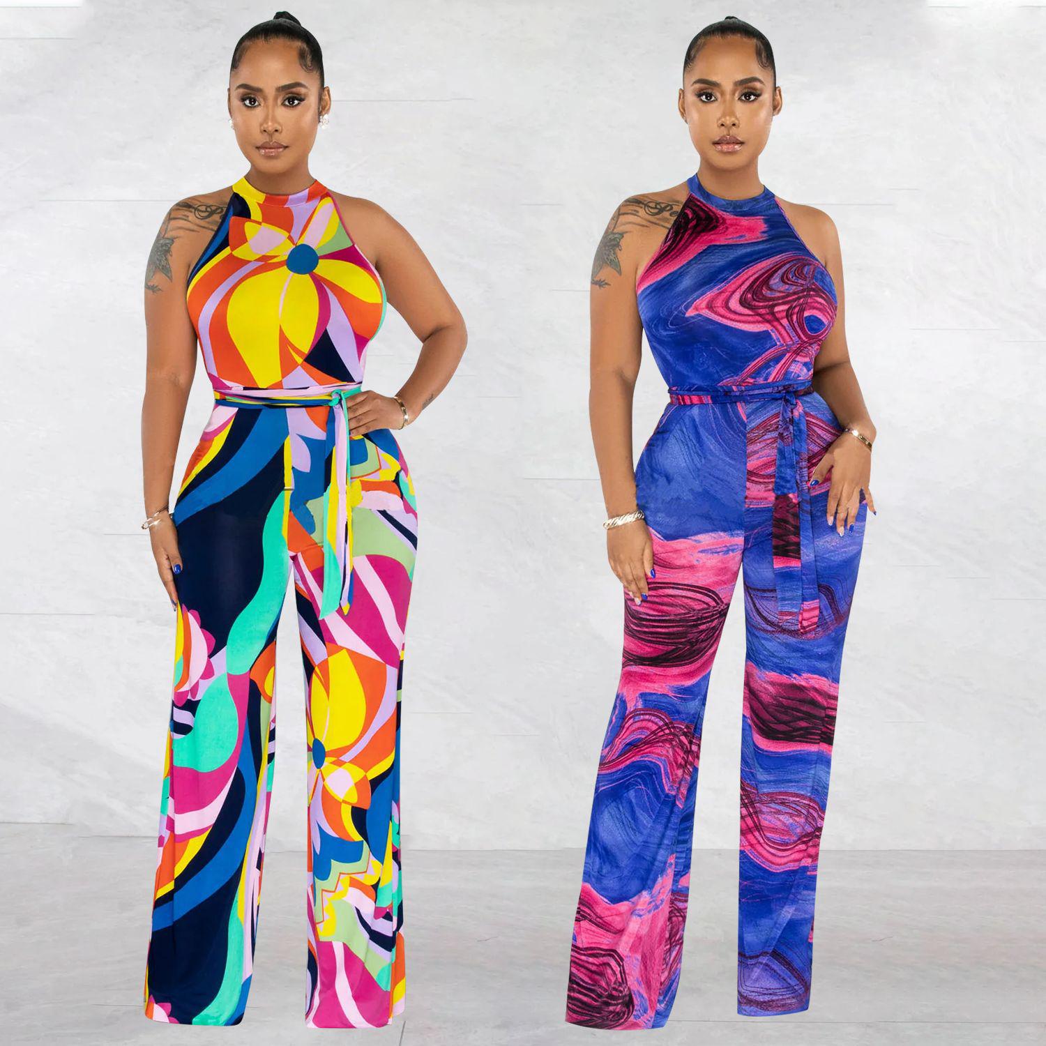 OS6874: European & American Women s Sexy Sleeveless Printed Strappy Jumpsuit Trousers for Summer M
OS6874: European & American Women s Sexy Sleeveless Printed Strappy Jumpsuit Trousers for Summer M