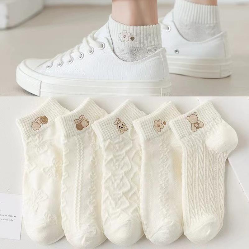 5 Pairs of Socks: White Short Socks for Women, Cotton Socks, Summer Thin Style, Summer Trendy Short Leg, Cute, Spring and Autumn Style Boat Socks 5 pairs
5 Pairs of Socks: White Short Socks for Women, Cotton Socks, Summer Thin Style, Summer Trendy Short Leg, Cute, Spring and Autumn Style Boat Socks 5 pairs