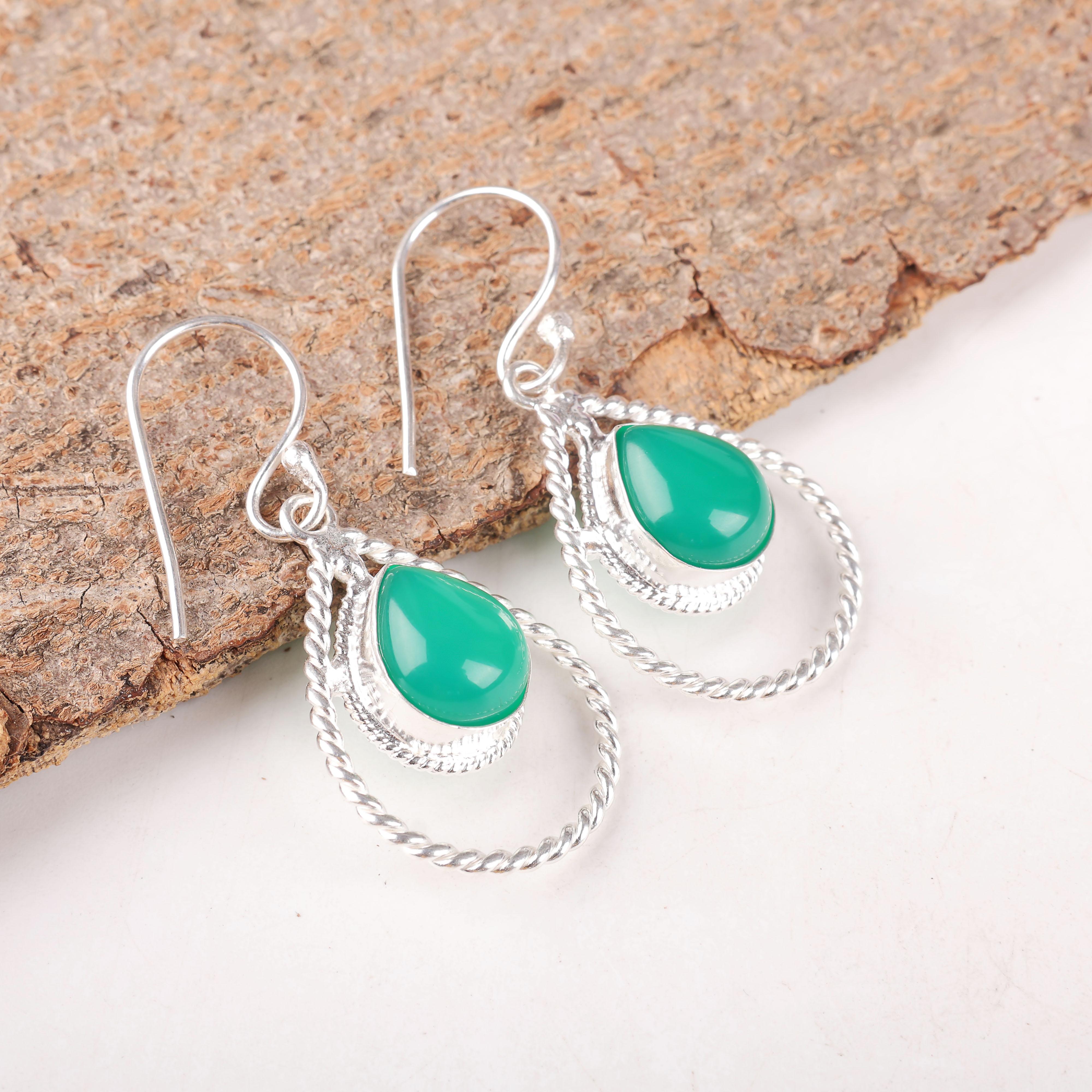 Dazzling Green Onyx Cab Gemstone Jewelry, 925 Solid Sterling Silver Earrings, Handmade Intuition Earrings, For Wedding Gift 1.70 Inches зелёный
Dazzling Green Onyx Cab Gemstone Jewelry, 925 Solid Sterling Silver Earrings, Handmade Intuition Earrings, For Wedding Gift 1.70 Inches зелёный