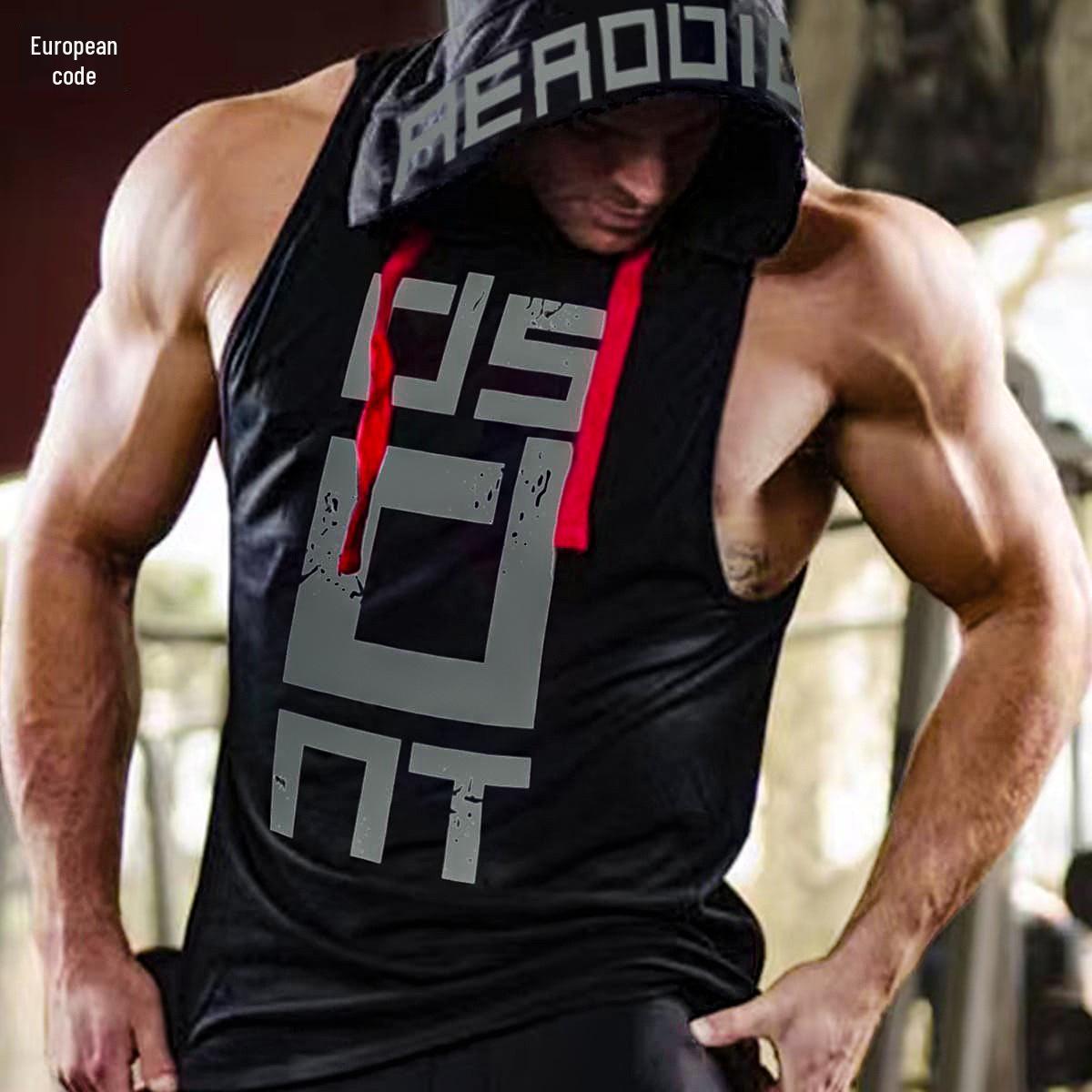 Men s Casual Hip Hop Fitness Hooded Vest - Quick-Drying, Breathable, Tight Sleeveless Tank Top XXL чорний
Men s Casual Hip Hop Fitness Hooded Vest - Quick-Drying, Breathable, Tight Sleeveless Tank Top XXL чорний