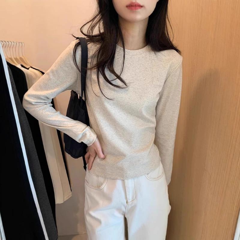 Round Neck Solid Bottoming Shirt for Women in Spring Autumn Winter Style Layered with Slim Long-sleeved T-shirt Tops S серый
Round Neck Solid Bottoming Shirt for Women in Spring Autumn Winter Style Layered with Slim Long-sleeved T-shirt Tops S серый