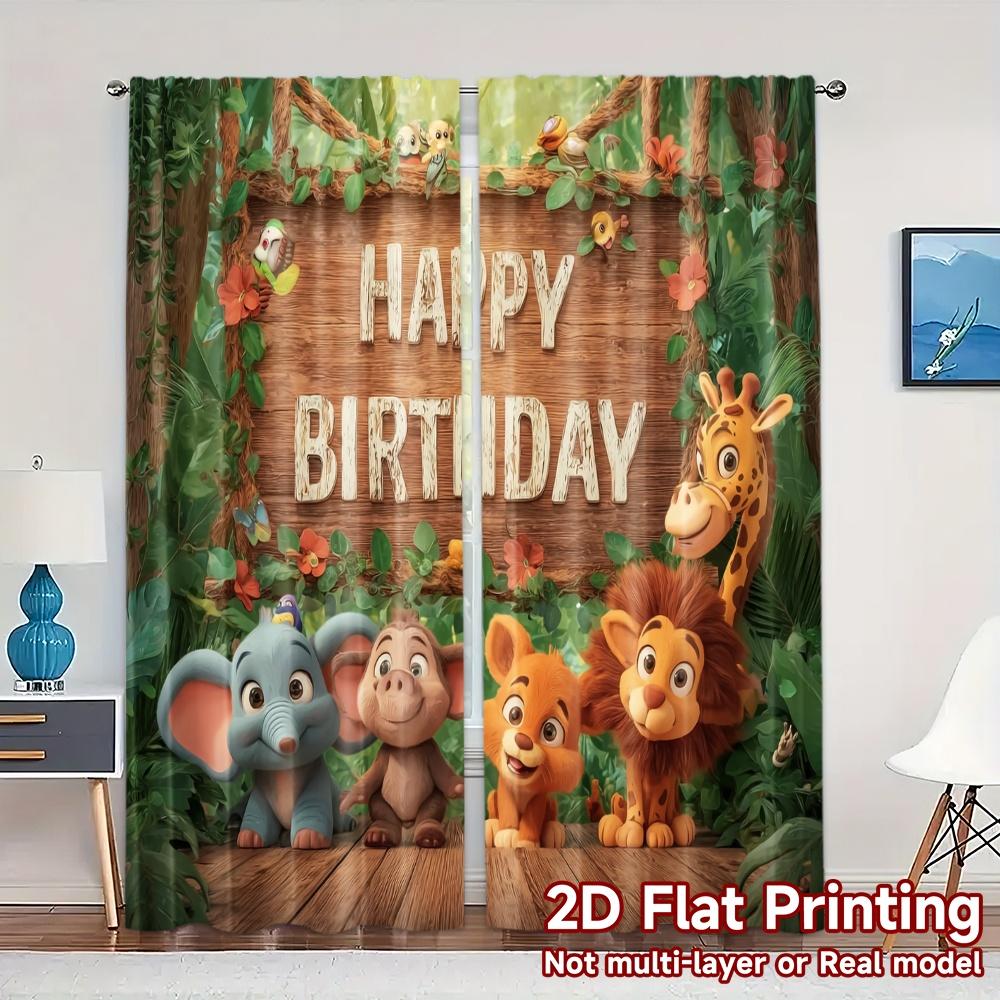 Set Of 2 Flat Printing Curtains Without Rod Junglecelebration Chic Fashionable Versatile Polyester Fabric Made W100*H70(CM)-Rod Pocket&2PCS
Set Of 2 Flat Printing Curtains Without Rod Junglecelebration Chic Fashionable Versatile Polyester Fabric Made W100*H70(CM)-Rod Pocket&2PCS