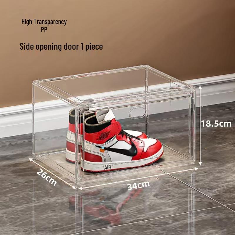 Clear Magnetic Shoe Storage Box - Front/Side Door, Acrylic, Foldable Multi-layer Display Stand 26x34x18.1
Clear Magnetic Shoe Storage Box - Front/Side Door, Acrylic, Foldable Multi-layer Display Stand 26x34x18.1