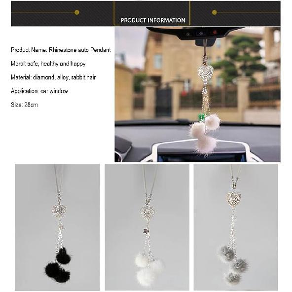 Bling Heart Rhinestones Diamond Car Accessories, Cute Love Heart Plush Ball Car Mirror Hanging Accessories Lucky Rearview Mirror Charms Decorations J
Bling Heart Rhinestones Diamond Car Accessories, Cute Love Heart Plush Ball Car Mirror Hanging Accessories Lucky Rearview Mirror Charms Decorations J