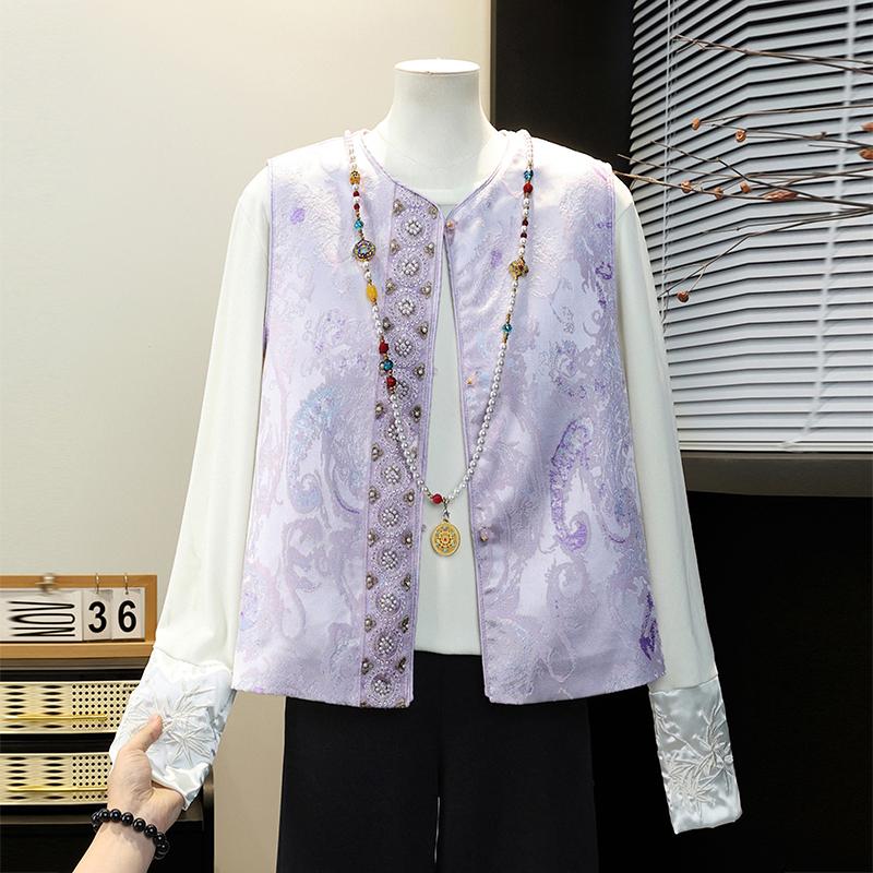 Women s Chinese Style Embroidered Sleeveless Purple Vest with Frog Buttons - Spring & Autumn Versatile Retro Design M (Suitable for 95-115 lbs)
Women s Chinese Style Embroidered Sleeveless Purple Vest with Frog Buttons - Spring & Autumn Versatile Retro Design M (Suitable for 95-115 lbs)