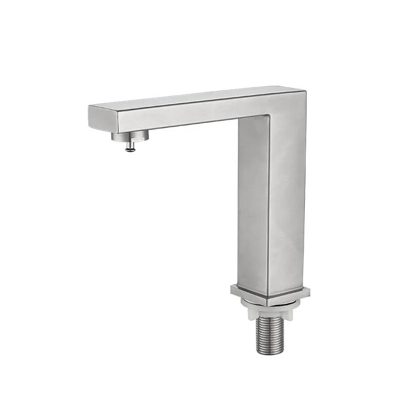 304 Stainless Steel Nickel Bathroom Faucet Deck Installation Single Cold Basin Faucet 360 ° Rotating Touch Press Faucet
304 Stainless Steel Nickel Bathroom Faucet Deck Installation Single Cold Basin Faucet 360 ° Rotating Touch Press Faucet