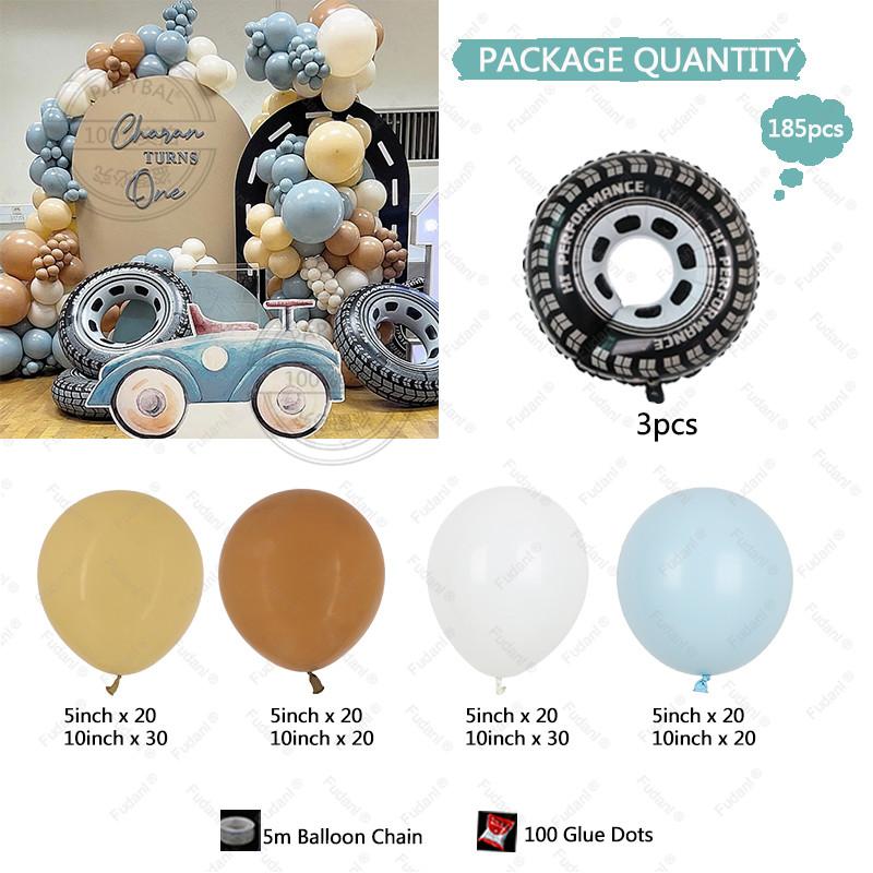 185pcs Racing Car Theme Tire Foil Balloon Set blue brown latex balloon Boys Birthday Party Decora Tow Fast Baby Shower Supplies Other
185pcs Racing Car Theme Tire Foil Balloon Set blue brown latex balloon Boys Birthday Party Decora Tow Fast Baby Shower Supplies Other