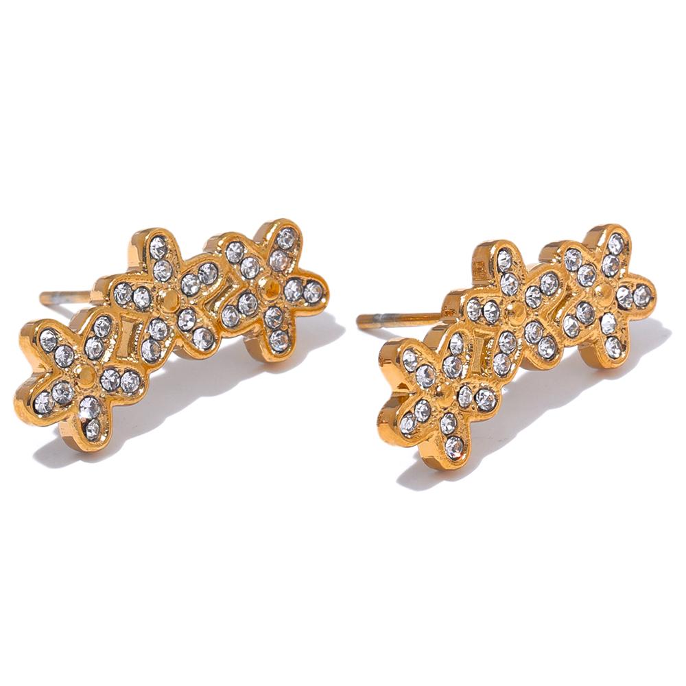 Yhpup Fashion Chic Cubic Zirconia Flower Daily Stud Earrings for Women Stainless Steel Waterproof Jewelry Accessories Bijoux
Yhpup Fashion Chic Cubic Zirconia Flower Daily Stud Earrings for Women Stainless Steel Waterproof Jewelry Accessories Bijoux