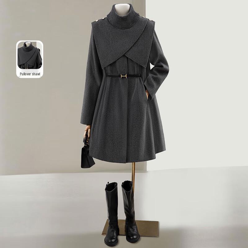 Women s Detachable Shawl Mid-length Coat L
Women s Detachable Shawl Mid-length Coat L