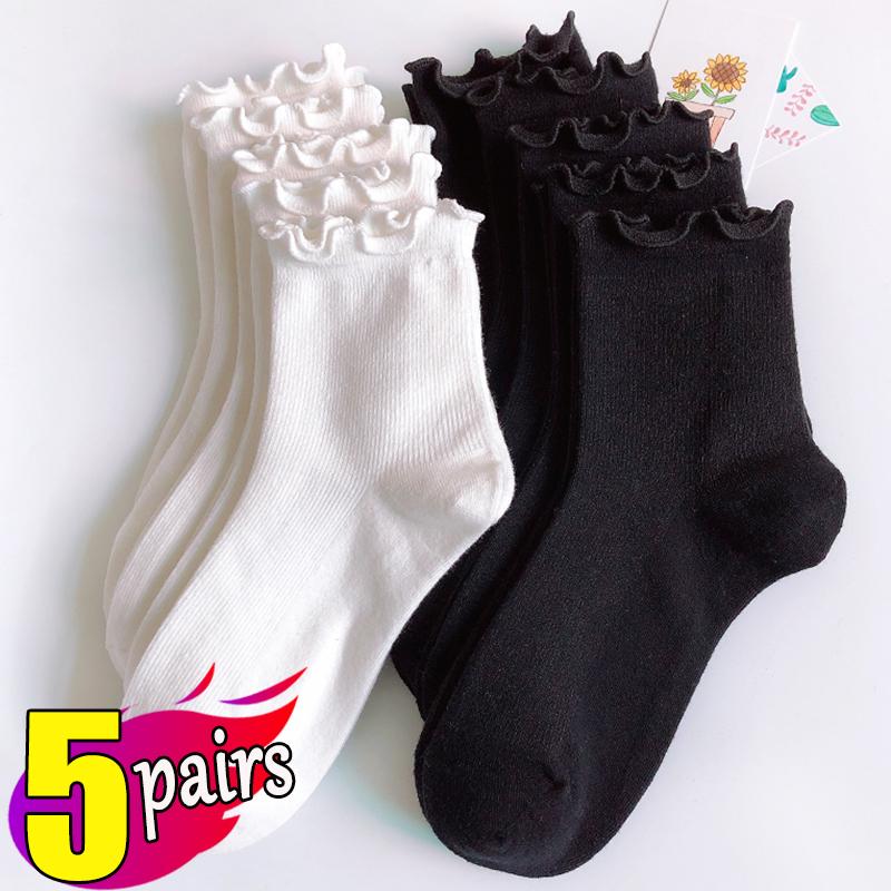 1/3/5pairs Cotton Ruffles Ankle Socks Women Lolita Cute Kawaii Korean Stocking Girl Spring Black White Middle Tube Japanese Sox
1/3/5pairs Cotton Ruffles Ankle Socks Women Lolita Cute Kawaii Korean Stocking Girl Spring Black White Middle Tube Japanese Sox
