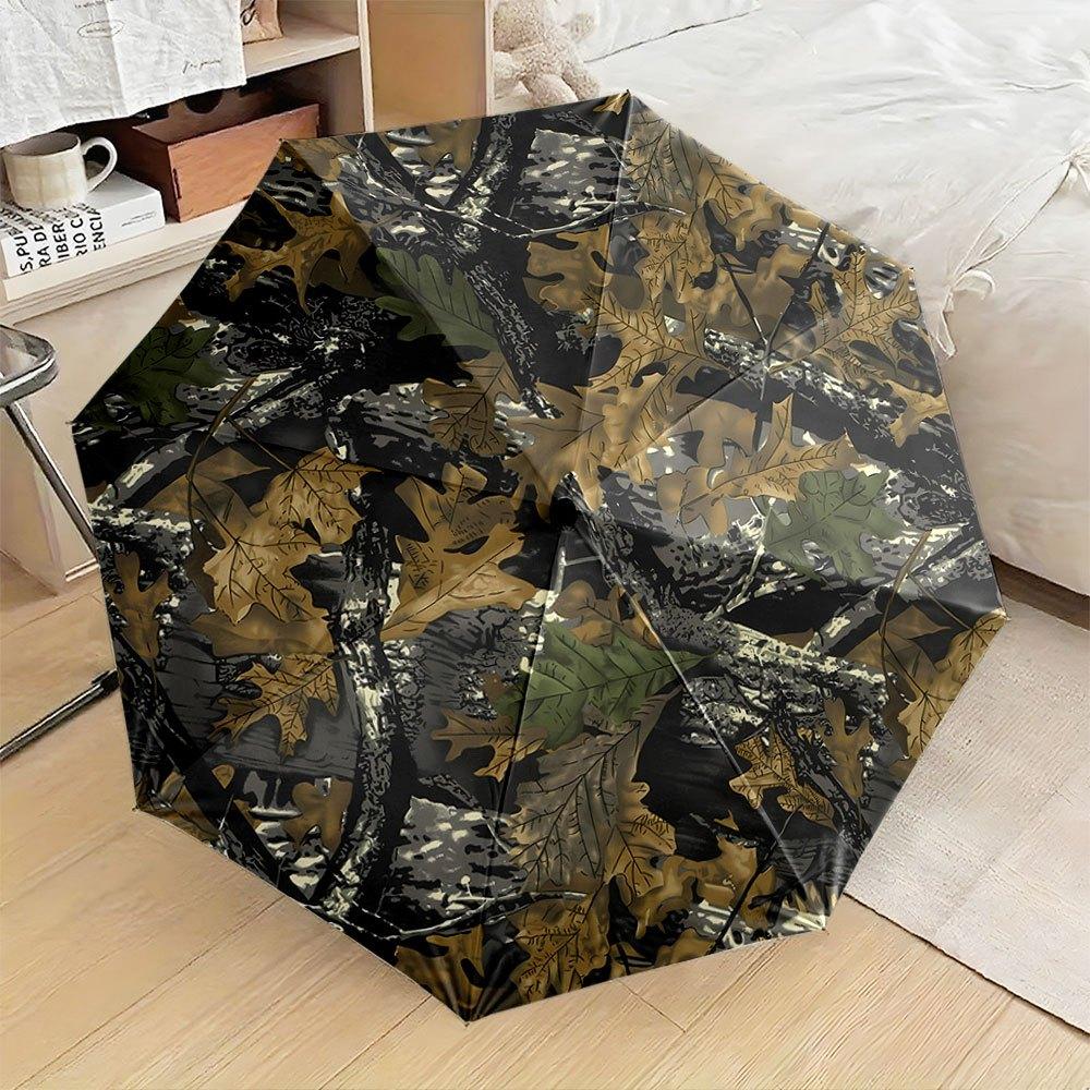 Folding Umbrella The umbrella features a camouflage pattern with overlapping oak leaves in brown, green, and black tones. Fits Iron&8K
Folding Umbrella The umbrella features a camouflage pattern with overlapping oak leaves in brown, green, and black tones. Fits Iron&8K