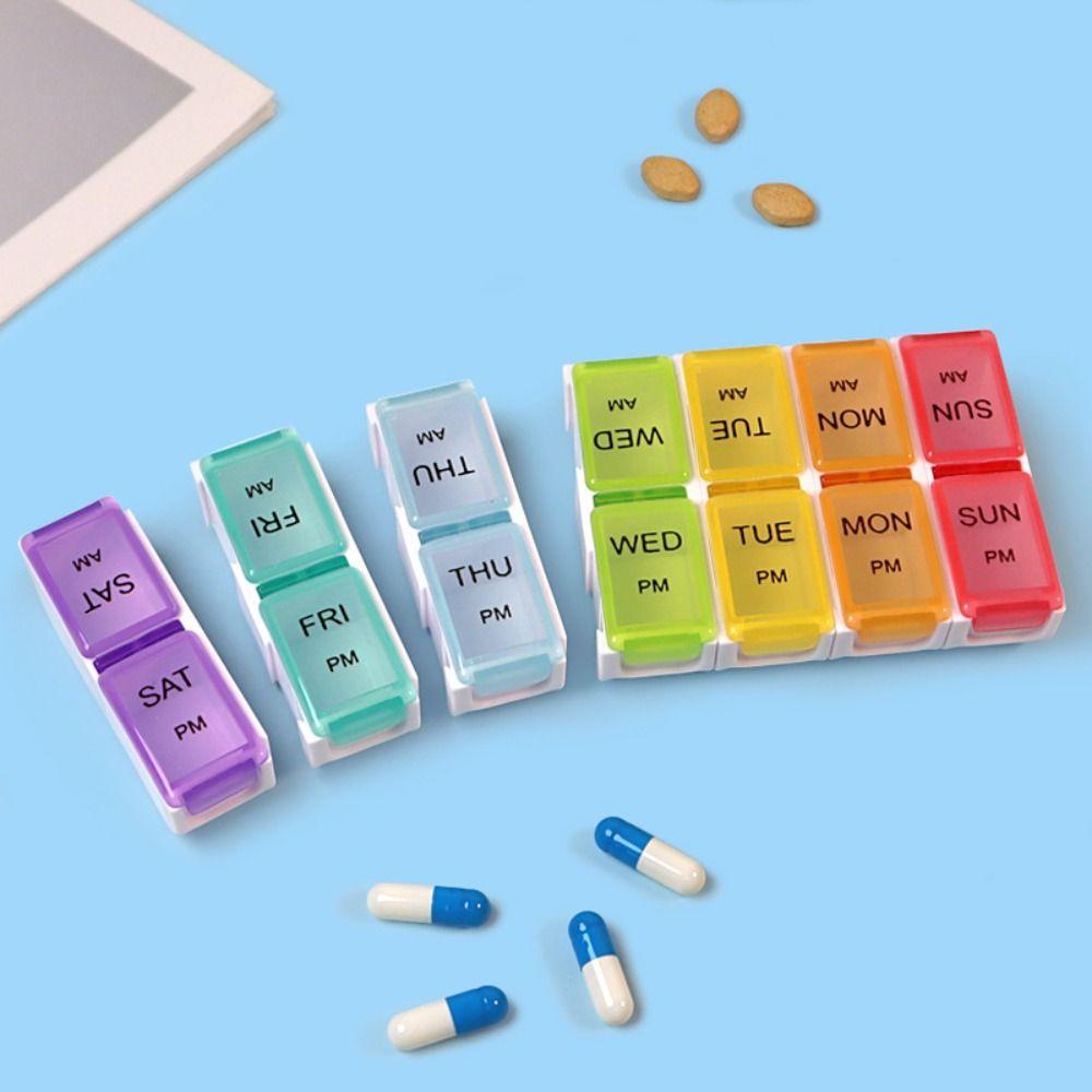 Double Row Pill Organizer Box PP Plastic 7 Days Pill Cases Monthly Medication Plan 1
Double Row Pill Organizer Box PP Plastic 7 Days Pill Cases Monthly Medication Plan 1