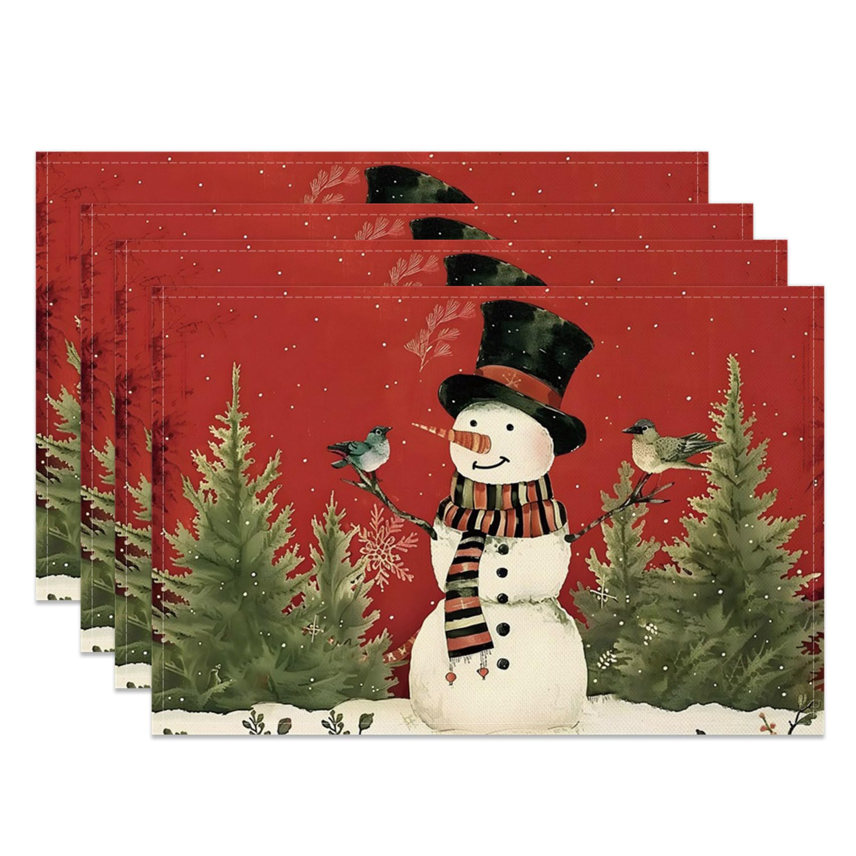 Red Christmas Placemats Set of 4, Christmas Frame with Gift PineCones Elements on Table Art Print Washable Fabric Placemats for Dining Table 4Pcs
Red Christmas Placemats Set of 4, Christmas Frame with Gift PineCones Elements on Table Art Print Washable Fabric Placemats for Dining Table 4Pcs
