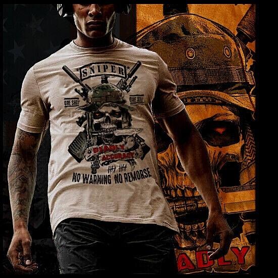 Sniper T-Shirt Military crossed rifles Expert Marksmanship no warning no remorse M
Sniper T-Shirt Military crossed rifles Expert Marksmanship no warning no remorse M