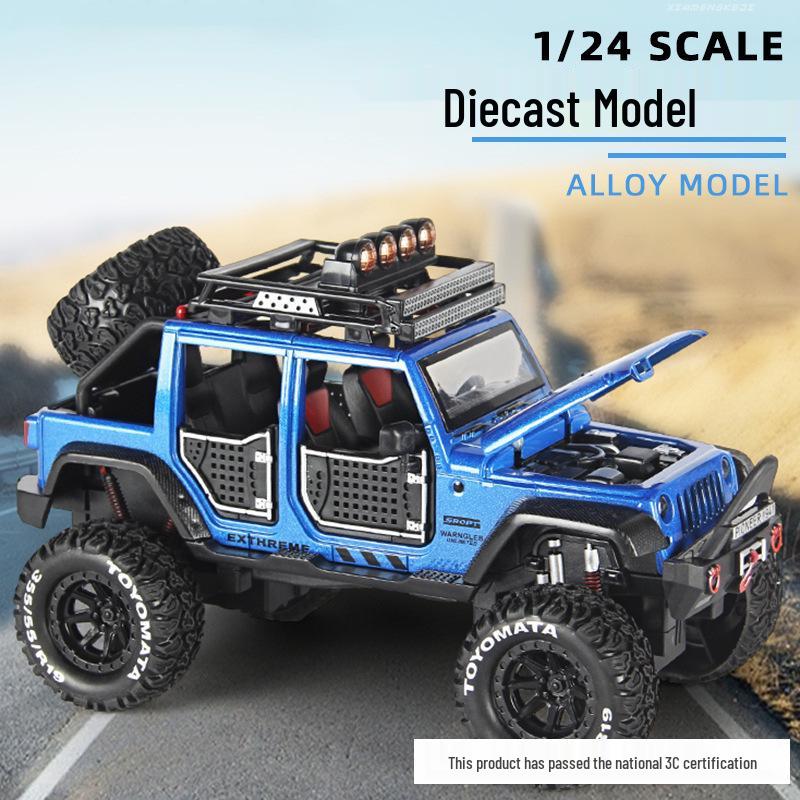 1:Игрушечная модель внедорожника Wrangler из сплава в масштабе 1:24 со звуком и светом, инерционный механизм – детская игрушка и украшение 
1:Игрушечная модель внедорожника Wrangler из сплава в масштабе 1:24 со звуком и светом, инерционный механизм – детская игрушка и украшение