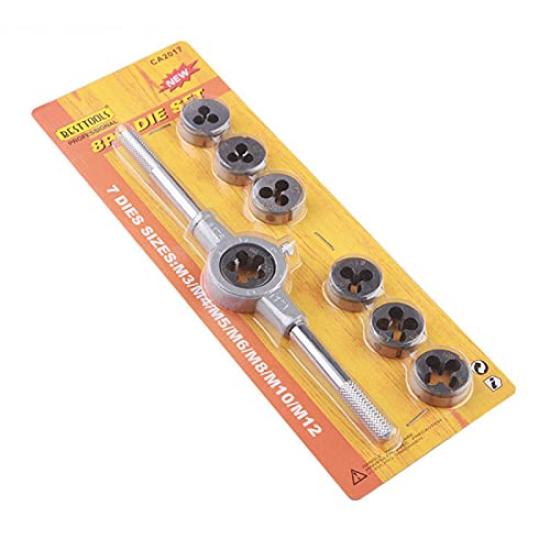du Tap and die die tap 8PC male (pont monde) set, tap, die, handle, handle, wrench, (for threads)
du Tap and die die tap 8PC male (pont monde) set, tap, die, handle, handle, wrench, (for threads)