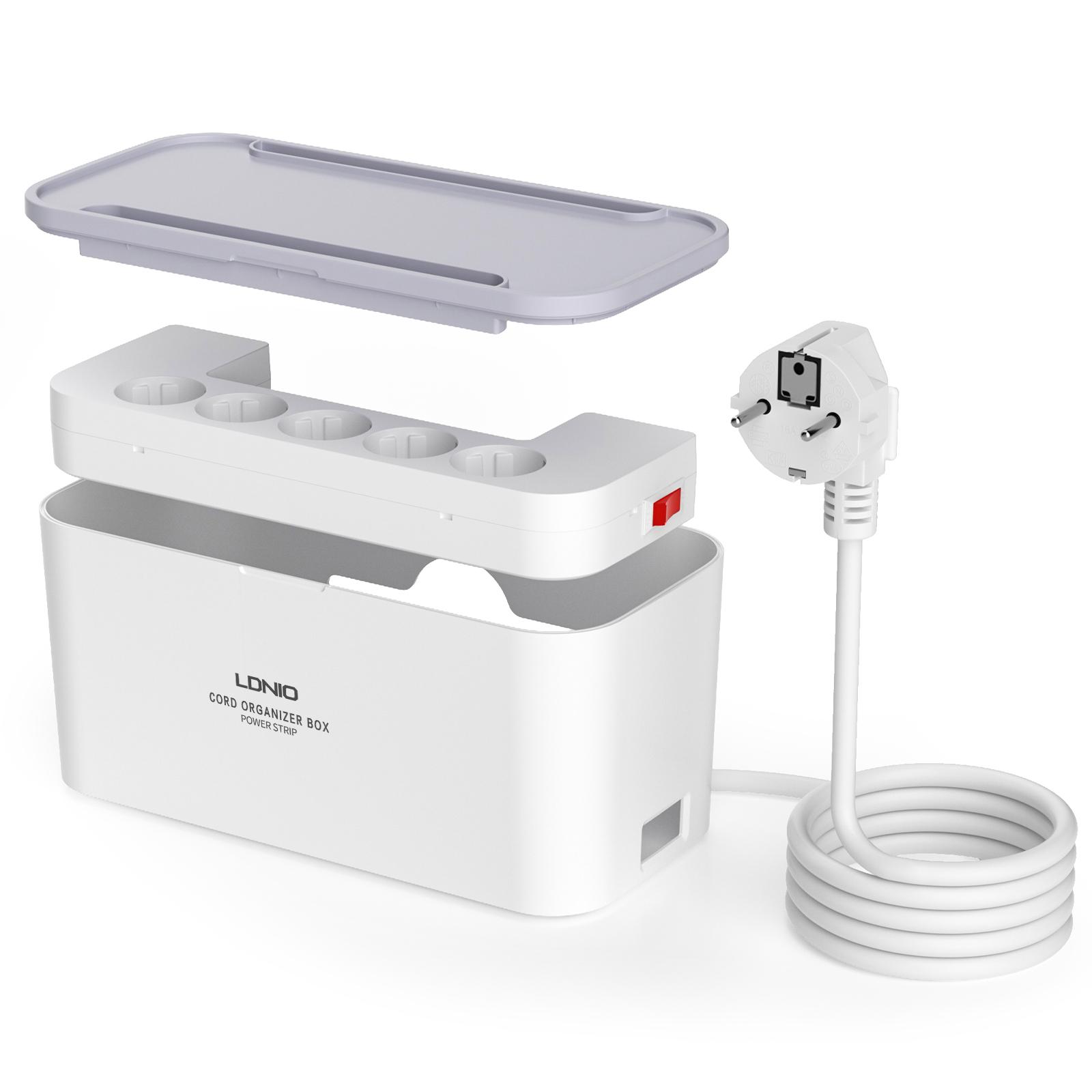 Cable Organiser Box with USB Socket, EU Plug Power Strip with 5 AC Outlet 3 USB Surge Protection, Cable Box, 2m Extension Cable EU Plug,2m Cable білий
Cable Organiser Box with USB Socket, EU Plug Power Strip with 5 AC Outlet 3 USB Surge Protection, Cable Box, 2m Extension Cable EU Plug,2m Cable білий