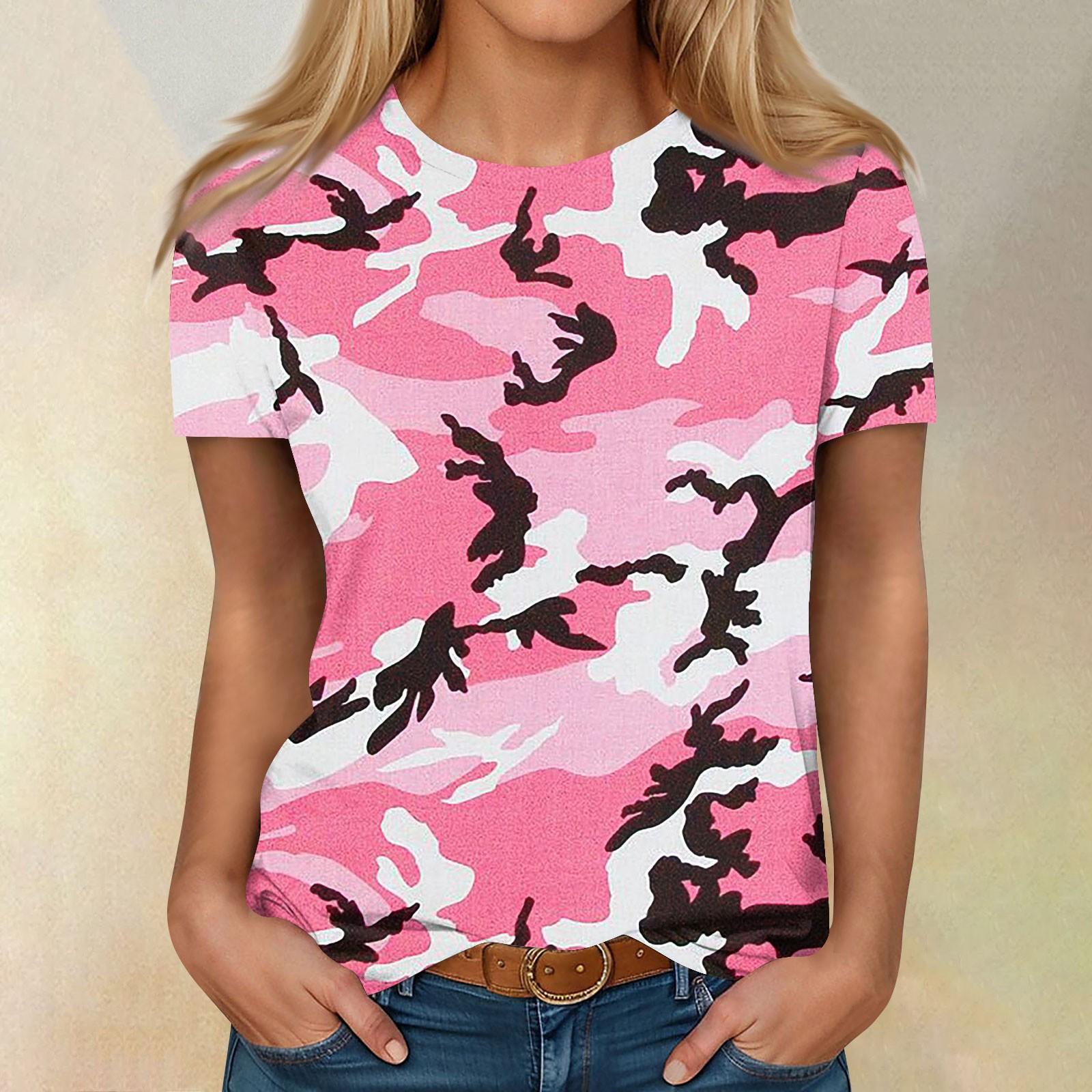 Рубашки с коротким рукавом для женщин, милые топы, футболки с принтом, блузки, повседневные базовые топы больших размеров, пуловеры XXXL розовый
Рубашки с коротким рукавом для женщин, милые топы, футболки с принтом, блузки, повседневные базовые топы больших размеров, пуловеры XXXL розовый