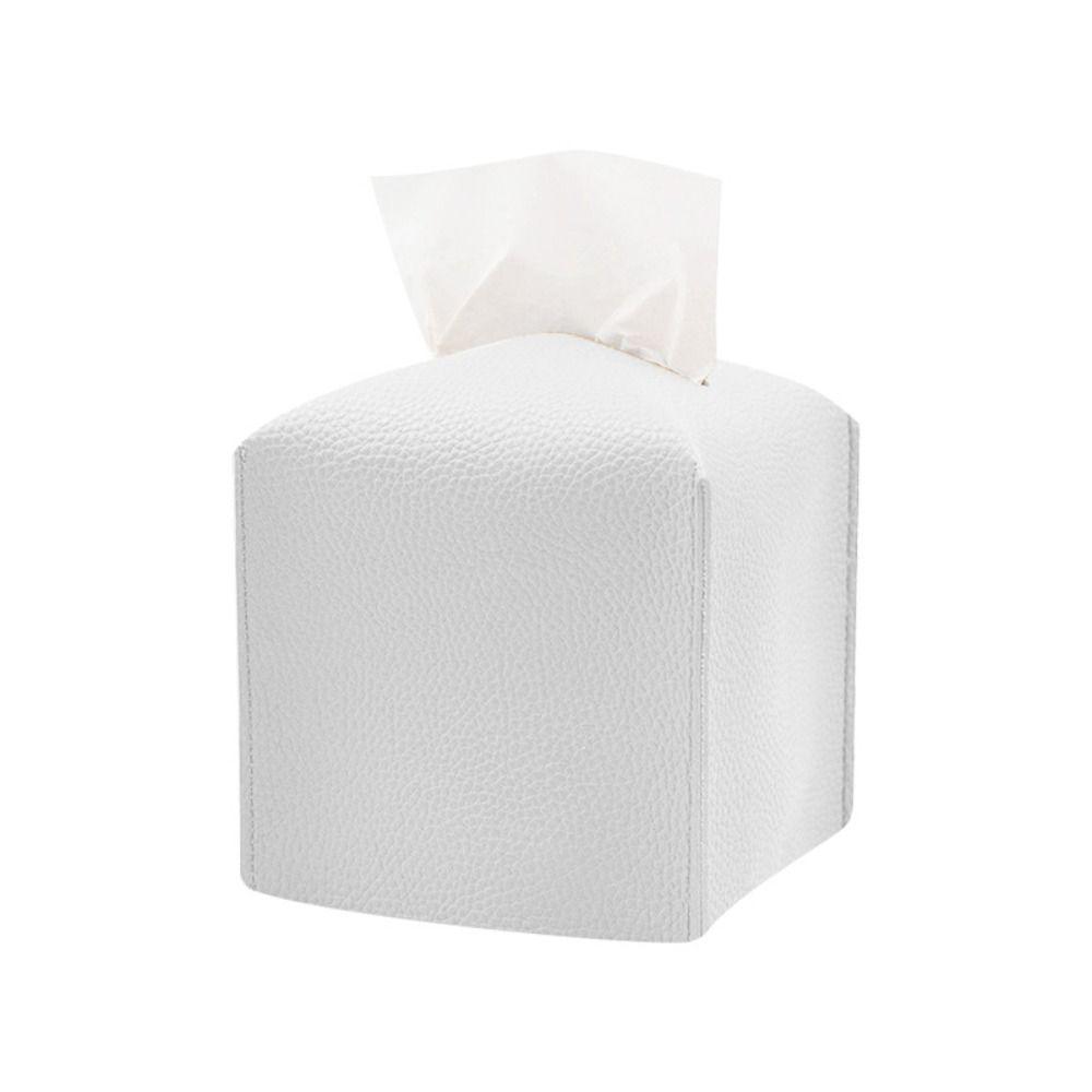 Квадратная ретро коробка для салфеток Большое хранилище ПУ кожа Держатель для салфеток Однотонный диспенсер для салфеток Автомобильный футляр для салфеток