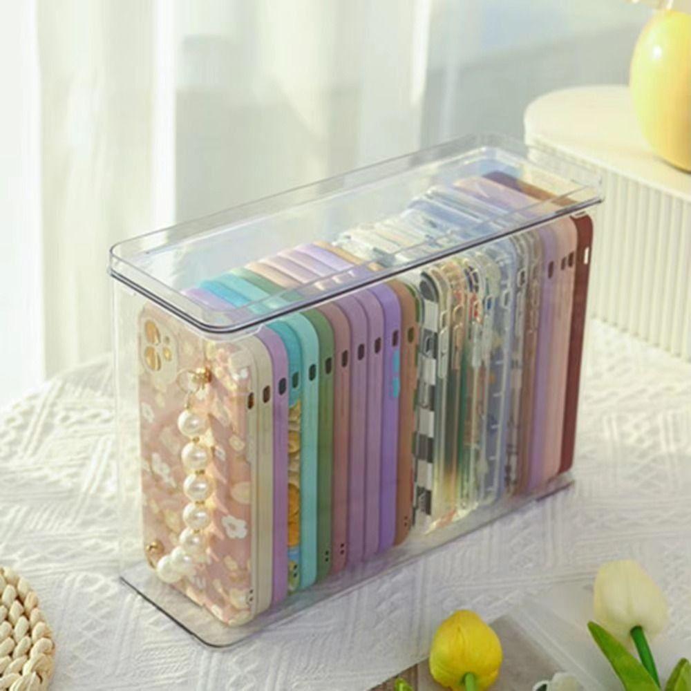 with Cover/Handle Mobile Phone Case Container Clean Desktop Phone Case Holder Storage Organizer with handle
with Cover/Handle Mobile Phone Case Container Clean Desktop Phone Case Holder Storage Organizer with handle