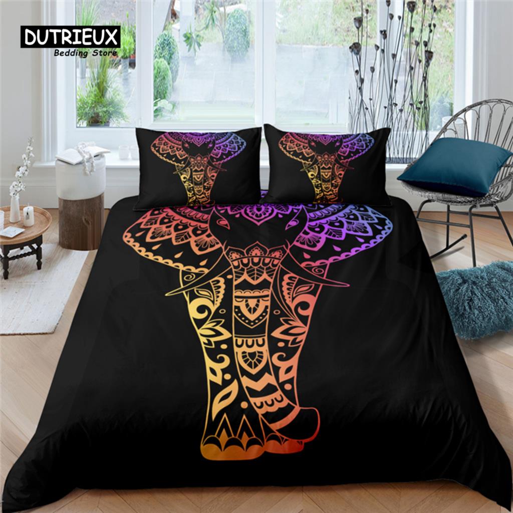 Home Living Luxury Bohemia Elephant Print 2/3Pcs Soft Duvet Cover PillowCase Queen and King Size Kids Bedding Set EU/US/AU Size EU single(135x200cm)
Home Living Luxury Bohemia Elephant Print 2/3Pcs Soft Duvet Cover PillowCase Queen and King Size Kids Bedding Set EU/US/AU Size EU single(135x200cm)