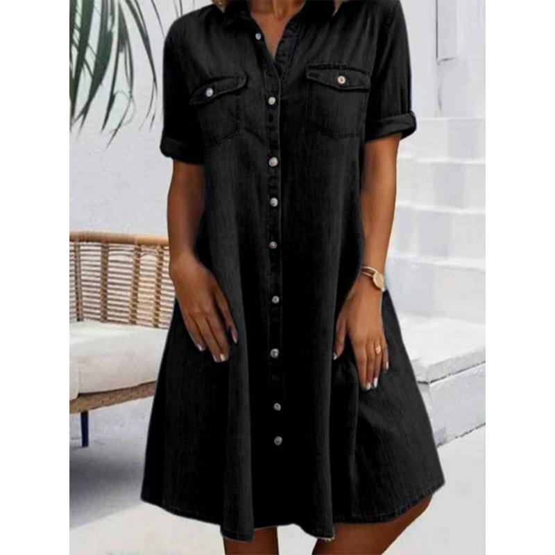 Женская мода лето весна однотонный принт короткий рукав воротник поло свободная талия повседневные платья XXXXXL чёрный
Женская мода лето весна однотонный принт короткий рукав воротник поло свободная талия повседневные платья XXXXXL чёрный