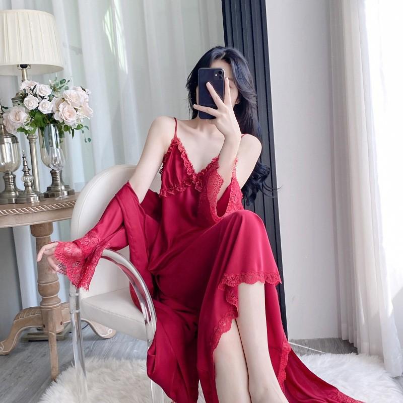 Women s Ice Silk Pajama Set with Padded Camisole & Robe - Pure Desire Style L
Women s Ice Silk Pajama Set with Padded Camisole & Robe - Pure Desire Style L