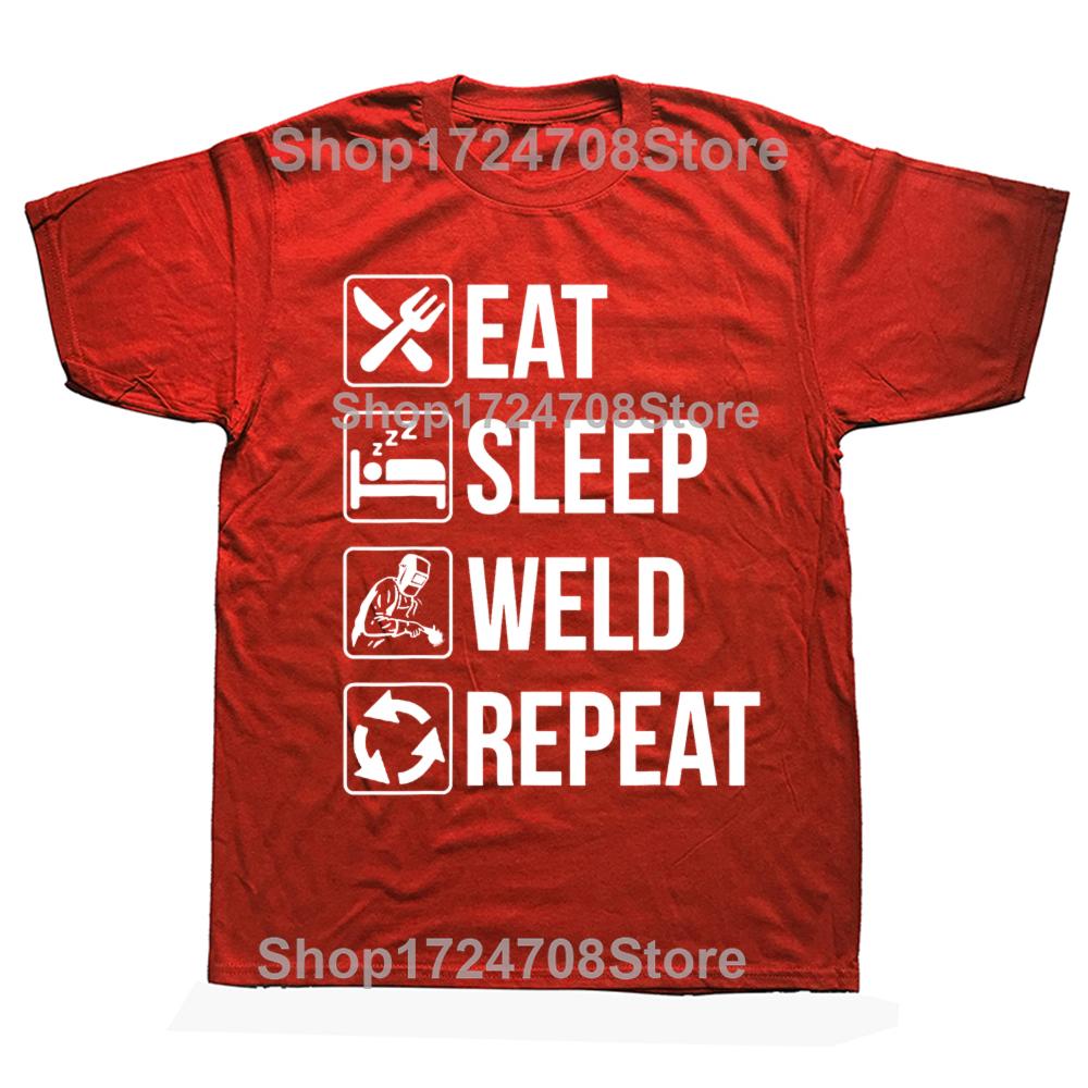 Welding Eat Sleep Weld Repeat Welders Tee Tops Round Neck ShortSleeve Fashion Tshirt Clothing Casual Basic Tshirts S
Welding Eat Sleep Weld Repeat Welders Tee Tops Round Neck ShortSleeve Fashion Tshirt Clothing Casual Basic Tshirts S