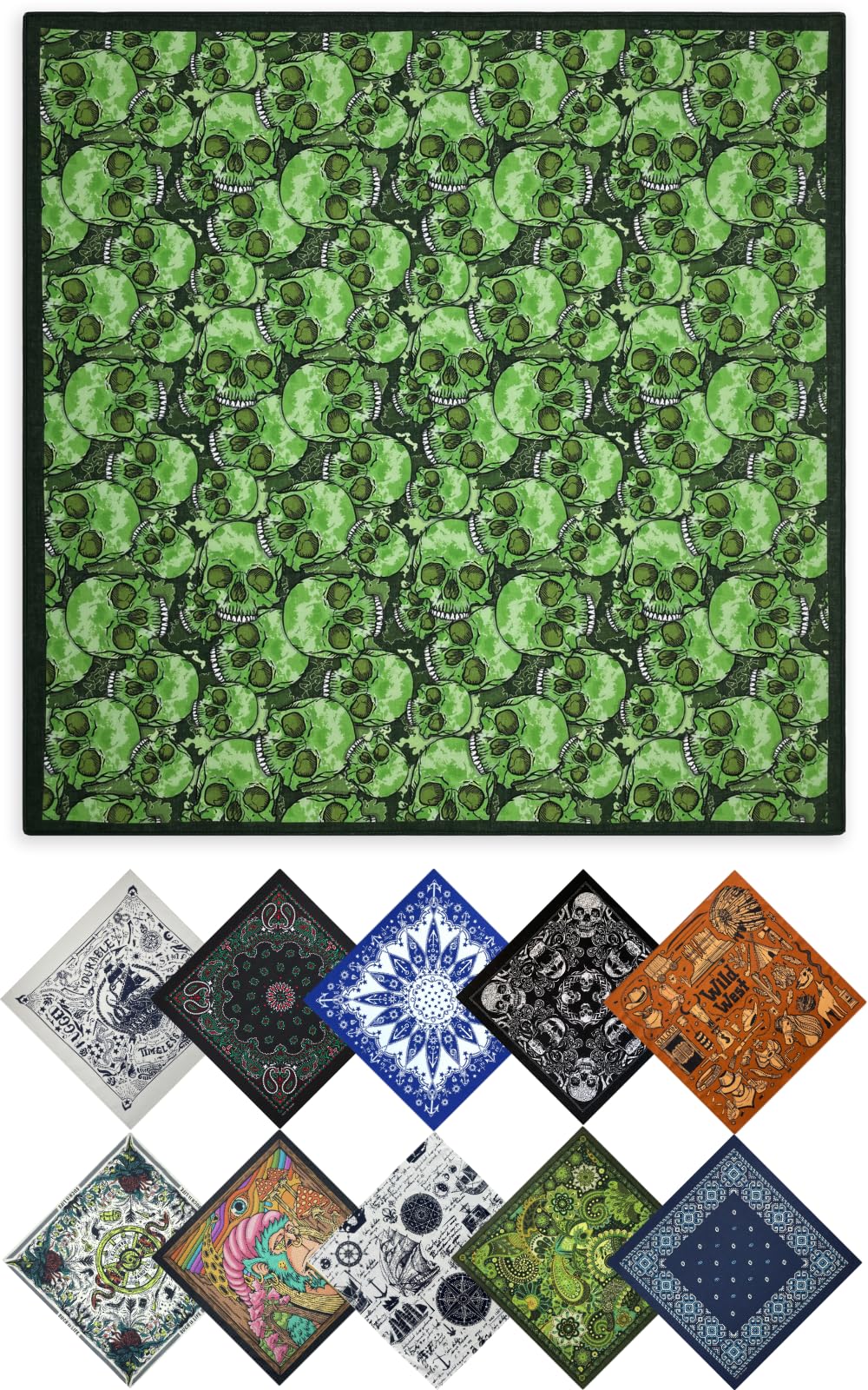 TERTIS Bandana Large Cotton Bandana for Adults, Stylish Handkerchief, Durag, Hair Band, Turban, Scarf, Black, Red, Blue, White (Poison Green)
TERTIS Bandana Large Cotton Bandana for Adults, Stylish Handkerchief, Durag, Hair Band, Turban, Scarf, Black, Red, Blue, White (Poison Green)
